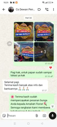 Testimonial Papan Bunga Pernikahan tanjungbalai
