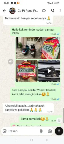 Testimonial Papan Bunga tanjungbalai